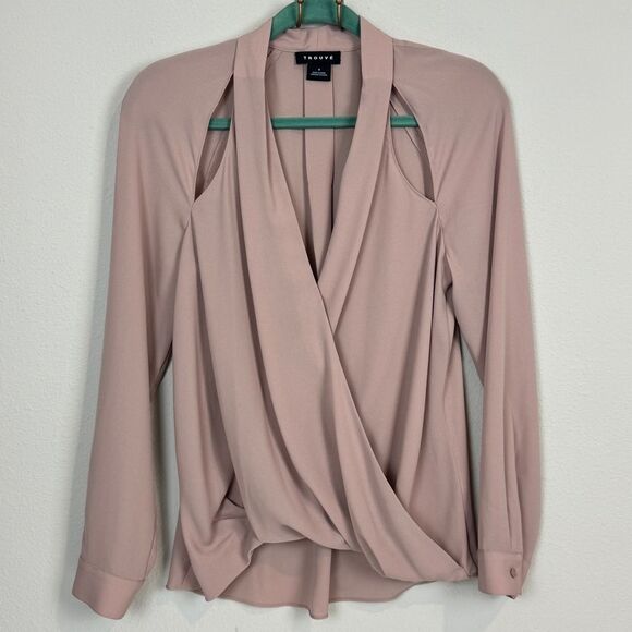 Trouve Nordstrom Dusty Rose Cut Out Blouse S - Picture 1 of 6